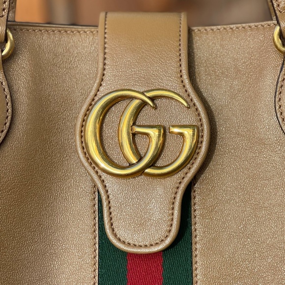 SOLD Gucci Small Tote Bag with Double G and Web - Picture 2 of 6